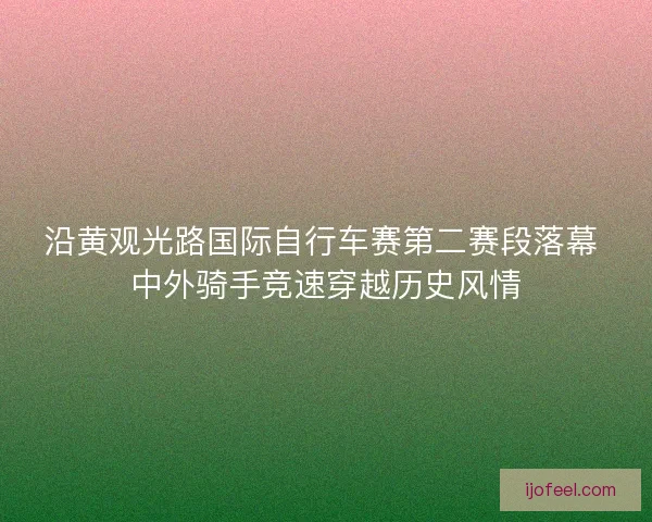 沿黄观光路国际自行车赛第二赛段落幕 中外骑手竞速穿越历史风情