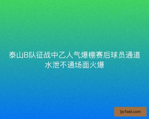 泰山B队征战中乙人气爆棚赛后球员通道水泄不通场面火爆